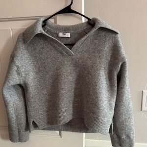 TNA Heather Gray Analog Polo Aritzia